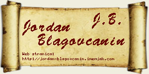 Jordan Blagovčanin vizit kartica